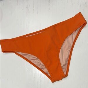 NWT Cupshe Ribbed Bikini Bottom Dark Orange L